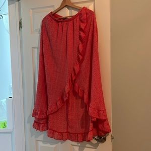 Red MIDI Skirt